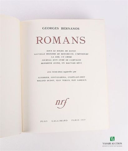 null BERNANOS Georges, Romans, Paris, NRF, Plon Gallimard, 1959, un volume in-8,...