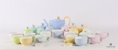null LIMOGES - D.Porthault
Partie de service à thé en porcelaine de différentes couleurs...