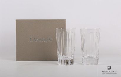 null CHRISTOFLE
Paire de verres à orangeade en cristal dans leur coffret d'origine
Modèle...