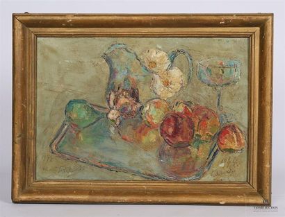 null de TERLIKOWSKI Wlodzimierz (1873-1951) 
Nature morte au plateau de service carafe...