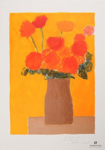 null CATHELIN Bernard (1919-2004)
Bouquet de fleurs
Lithographie en couleurs
Signée...