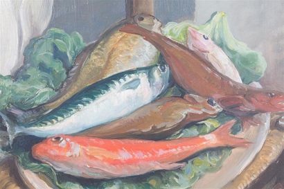 null de BUZON Camille (1885-1964)
Nature morte aux poissons
Huile sur toile 
Signée...