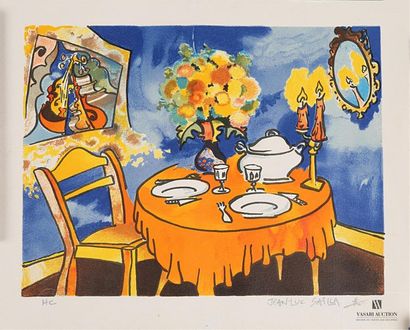 null SAILLA Jean Luc (XXème siècle)
La table dressée
Lithographie en couleurs
Signée...