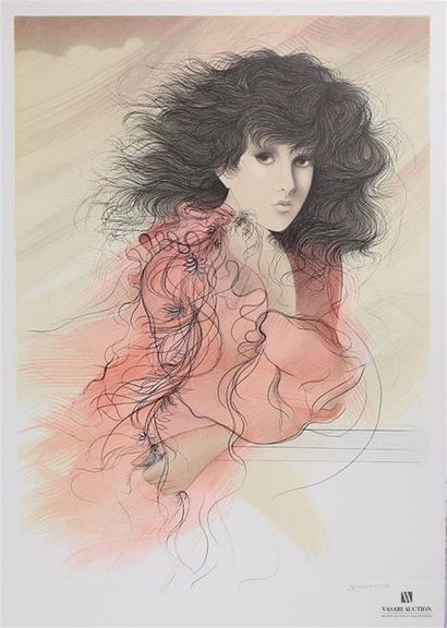 null BENVENUTI Riccardo (né en 1939)
Femme en rose
Lithographie en couleurs
Signée...