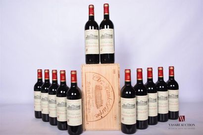 null 12 Blles	CH. HAUT SARPE	St Emilion GCC	2000
	Et.: 8 impeccables, 4 effrangées....