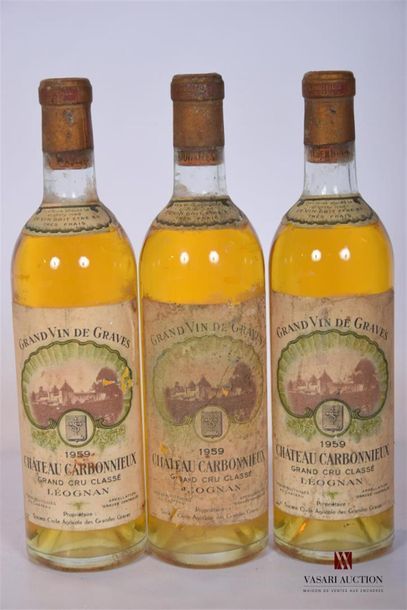 null 3 Blles	CH. CARBONNIEUX	Graves GCC blanc	1959
	Et. fanées, tachées et un peu...