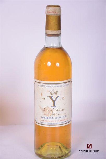 null 1 Blle	"Y" d'Yquem	Bordeaux Sup.	1980
	Et. un peu fanée et tachée. N : limite...