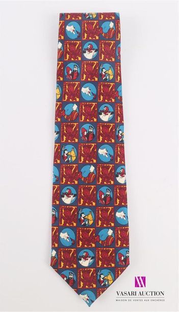 null CITIME - HERGÉ / TINTIN
Cravate en soie rouge et bleu à décor polychrome de...