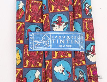 null CITIME - HERGÉ / TINTIN
Cravate en soie rouge et bleu à décor polychrome de...