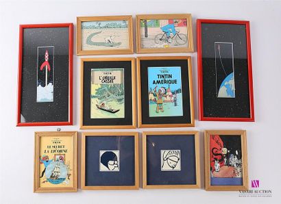 null Lot de quinze encadrements illustrant les aventures de Tintin
Dim. de 17 x 12...