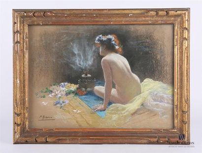 null RIBERA Pedro (1867-1949)
Jeune femme à la couronne fleurie devant un brûle-parfum
Pastel...