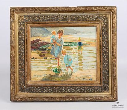 null ROUSSEL (début du XXème siècle)
Mère et ses enfants à marée basse
Huile sur...