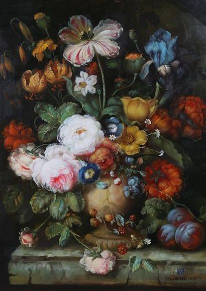 null MARTIN L. (XXème siècle)
Bouquet de fleur sur un entablement 
Huile sur panneau...