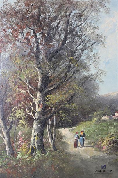 null L. MAYER (XIXème siècle)
Le retour au village
Huile sur toile
Signée et datée...