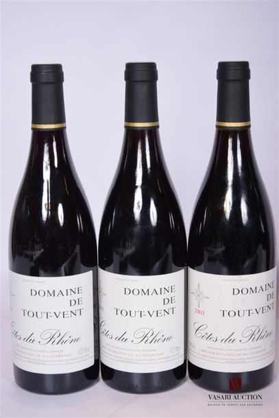 null 3 Blles	CÔTES DU RHÔNE mise Dom. de Tout-Vent		2003
	Présentation et niveau,...