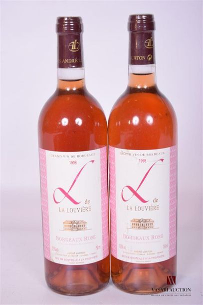null 2 Blles	L de LA LOUVIÈRE	Bordeaux Rosé	1998
	Et. à peine tachées. N : mi go...
