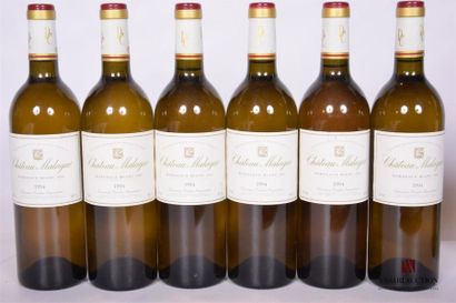 null 6 Blles	CH. MALAGAR	Bordeaux blanc	1994
	Et. impeccables. N : 4 haut goulot,...