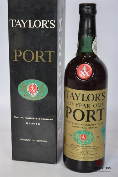 null 1 Blle	Porto TAYLOR'S 20 ans d'âge		
	0,70 cl 20° Vieille bouteille. Etui d'origine....