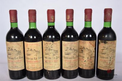 null 6 Blles	CH. LE TROS	Bordeaux Sup	1975
	Et. fanées, tachées et usées. N : 3 bas...