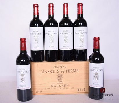 null 6 Blles	CH. MARQUIS DE TERME	Margaux GCC	2012
	Présentation et niveau, impeccables....