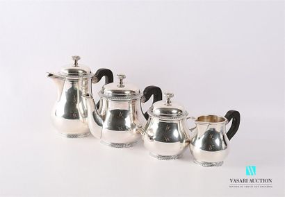 null Service à thé et à café en métal argenté comprenant une théière, une cafetière,...