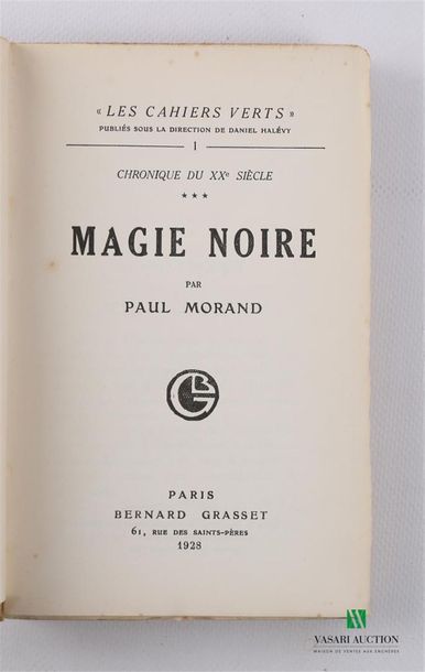 null MORAND Paul - Magie Noire - Paris Bernard Grasset 1928 - Collection Les cahiers...