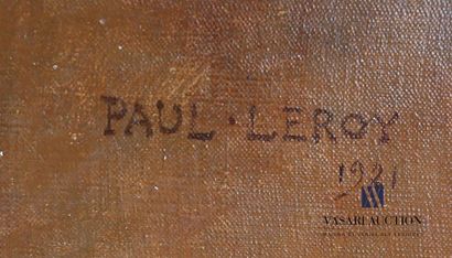 null LEROY Paul Alexandre Alfred (1860-1942)
Portrait de militaire aux lunettes 
Huile...