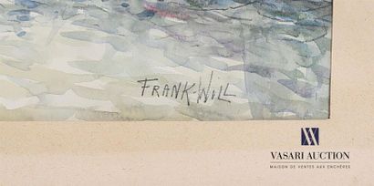 null FRANK WILL (1900-1951) 
Vue de pont à Rouen
Aquarelle et crayon 
Signée en bas...