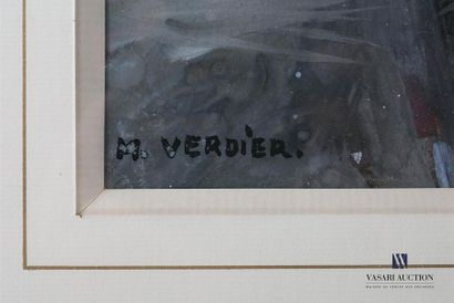null VERDIER Maurice (1919-2003) 
Vue animée des quais 
Gouache
Signée en bas à gauche
48...