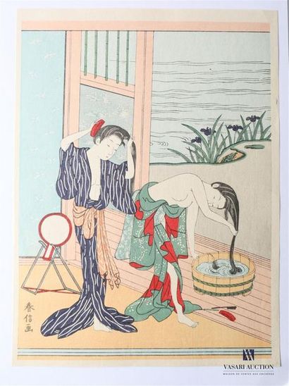 SUZUKI HARUNOBU (1725-1770), d'après La toilettes...