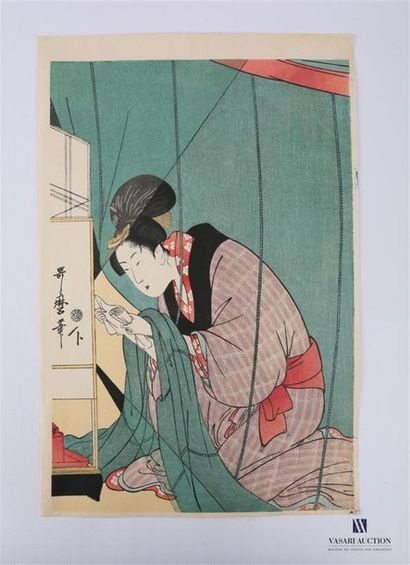 null ANONYME
La lecture d'une correspondance d'une geisha 
Estampe sur papier
41,5...