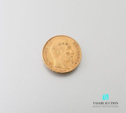 null Une pièce en or de 20 Frcs Napoléon III 1857
Poids : 6,42 g