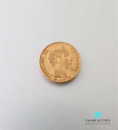 null Une pièce en or de 20 Frcs Napoléon III 1860
Poids : 6,42 g