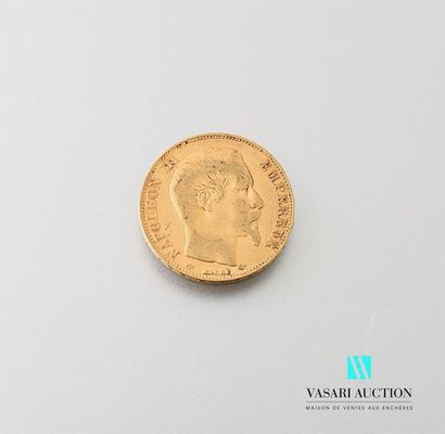 null Une pièce en or de 20 Frcs Napoléon III 1857
Poids : 6,40 g