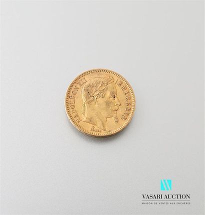 null Une pièce en or de 20 Frcs Napoléon III 1861
Poids : 6,43 g