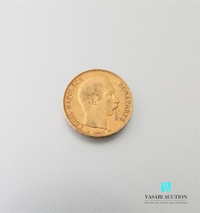 null Une pièce en or de 20 Frcs Louis Napoléon Bonaparte 1852
Poids : 6,41 g