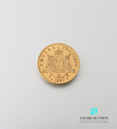 null Une pièce en or de 20 Frcs Napoléon III 1864
Poids : 6,41 g