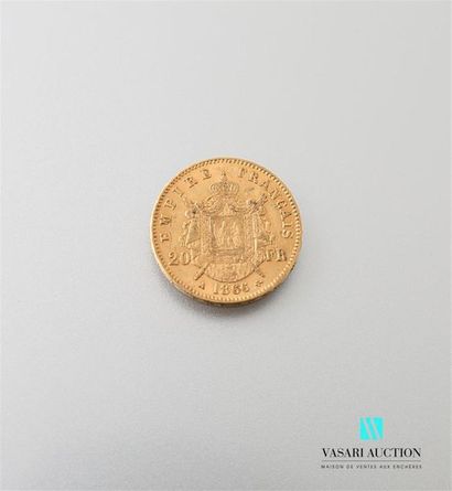 null Une pièce en or de 20 Frcs Napoléon III 1866
Poids : 6,43 g