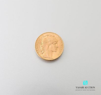 null Une pièce en or de 20 Frcs République Française 1911
Poids : 6,44 g