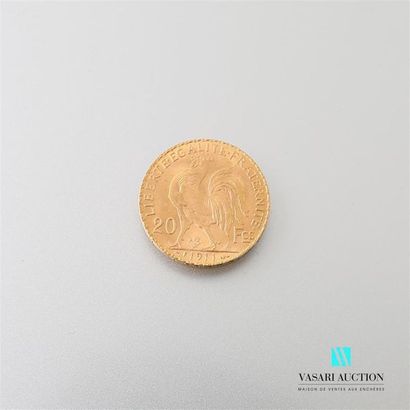 null Une pièce en or de 20 Frcs République Française 1911
Poids : 6,44 g