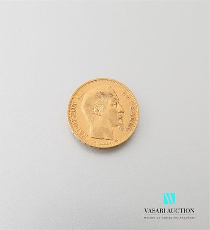 null Une pièce en or de 20 Frcs Napoléon III 1860
Poids : 6,40 g
