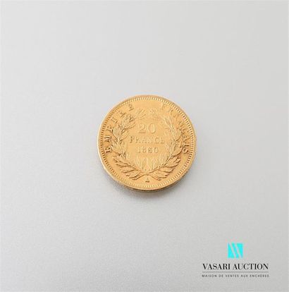 null Une pièce en or de 20 Frcs Napoléon III 1860
Poids : 6,40 g