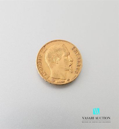 null Une pièce en or de 20 Frcs Napoléon III 1858
Poids : 6,39 g