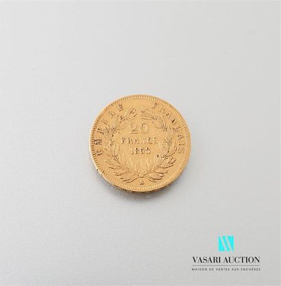 null Une pièce en or de 20 Frcs Napoléon III 1858
Poids : 6,39 g