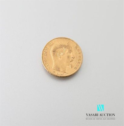 null Une pièce en or de 20 Frcs Napoléon III 1858
Poids : 6,40 g