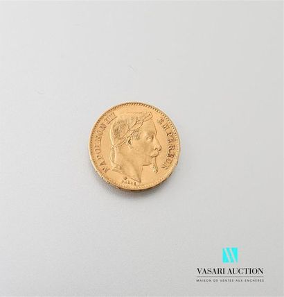 null Une pièce en or de 20 Frcs Napoléon III 1869
Poids : 6,44 g