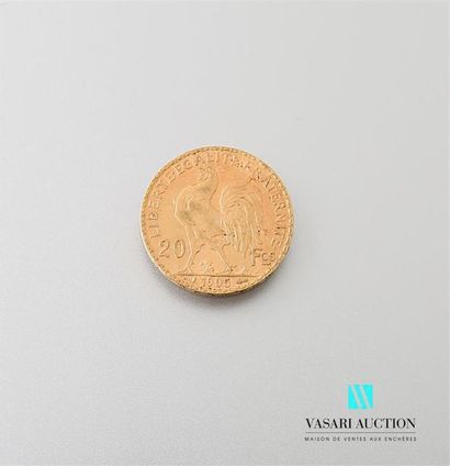 null Une pièce en or de 20 Frcs République Française 1905
Poids : 6,44 g