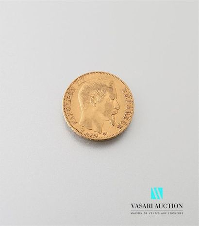 null Une pièce en or de 20 Frcs Napoléon III 1855
Poids : 6,42 g