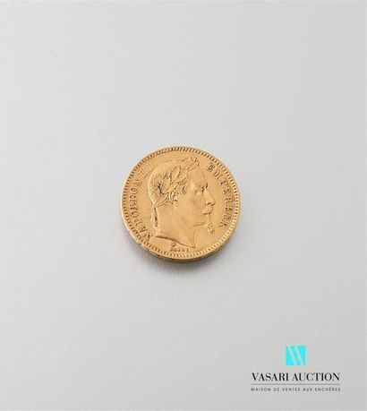 null Une pièce en or de 20 Frcs Napoléon III 1863
Poids : 6,42 g