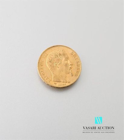 null Une pièce en or de 20 Frcs Napoléon III 1857
Poids : 6,44 g